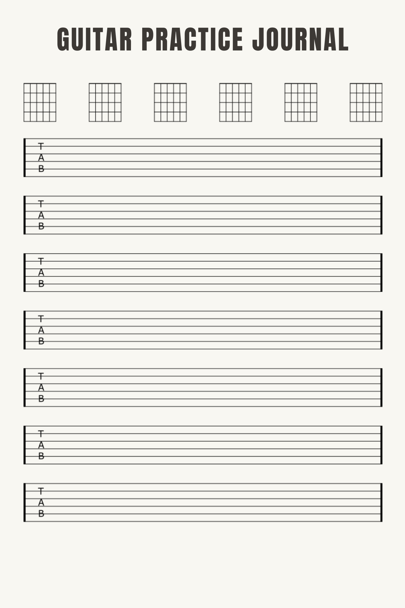 Guitar - Because Punching People Is Frowned Upon Journal