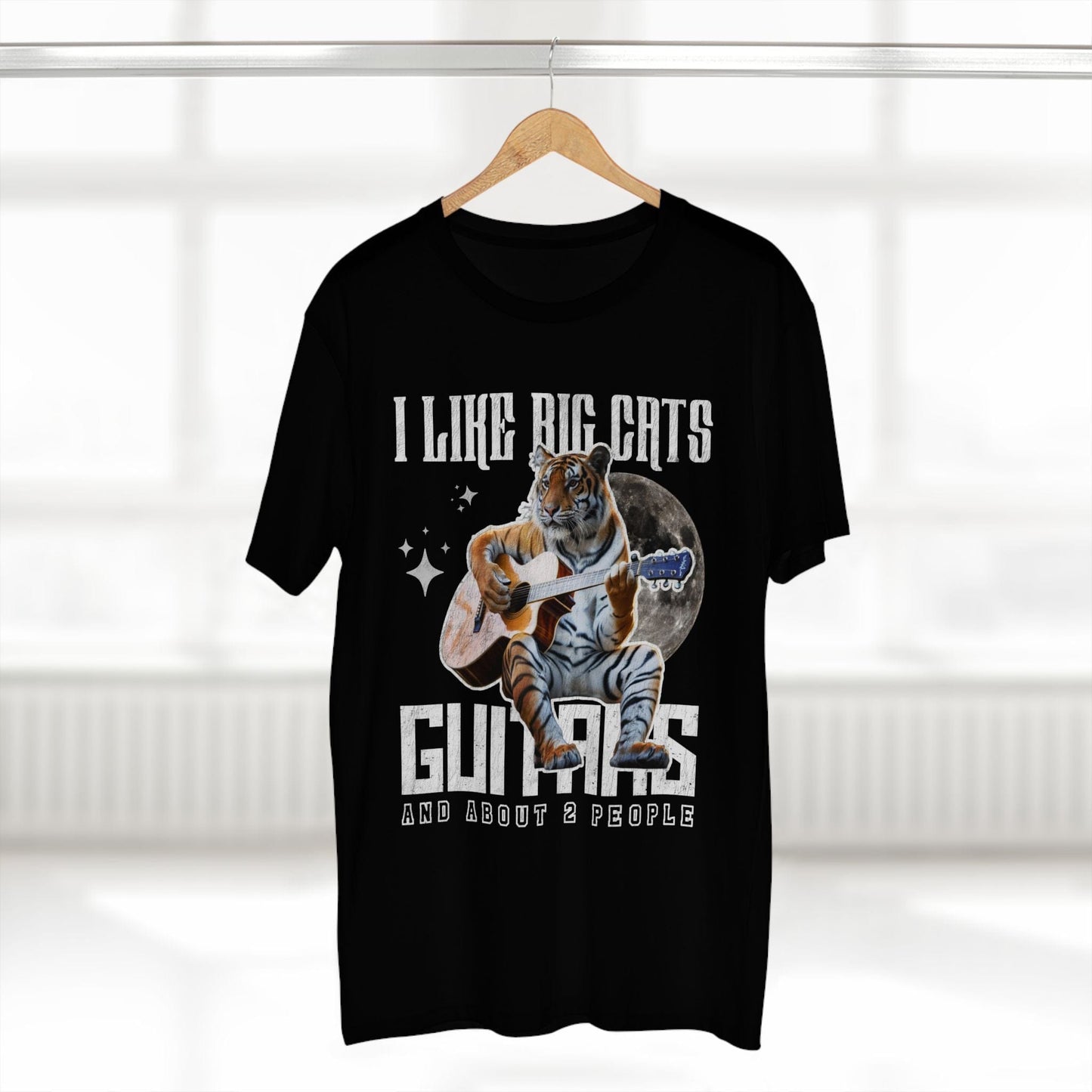 I Like Big Cats, Guitar, And About 2 People Tiger Guitar, Unisex T-shirt