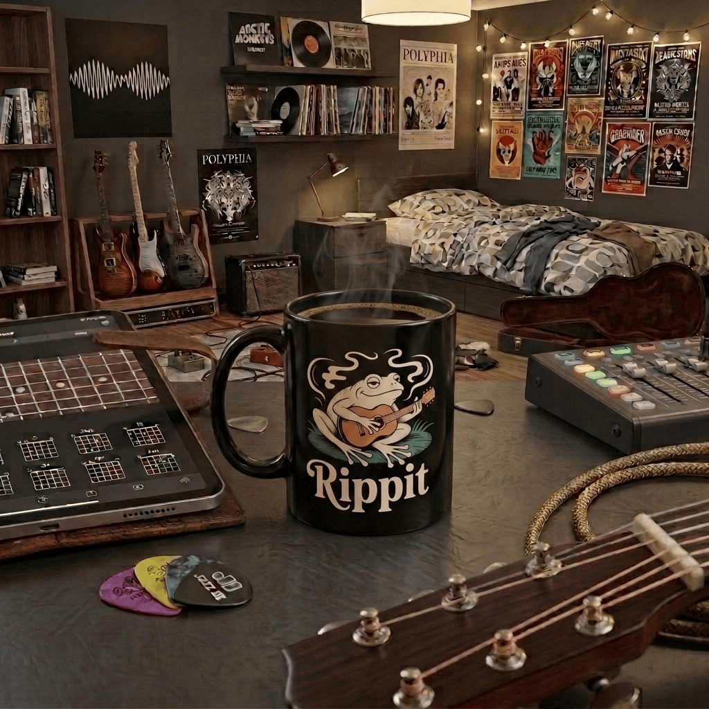 Rippit Guitar Frog Mug