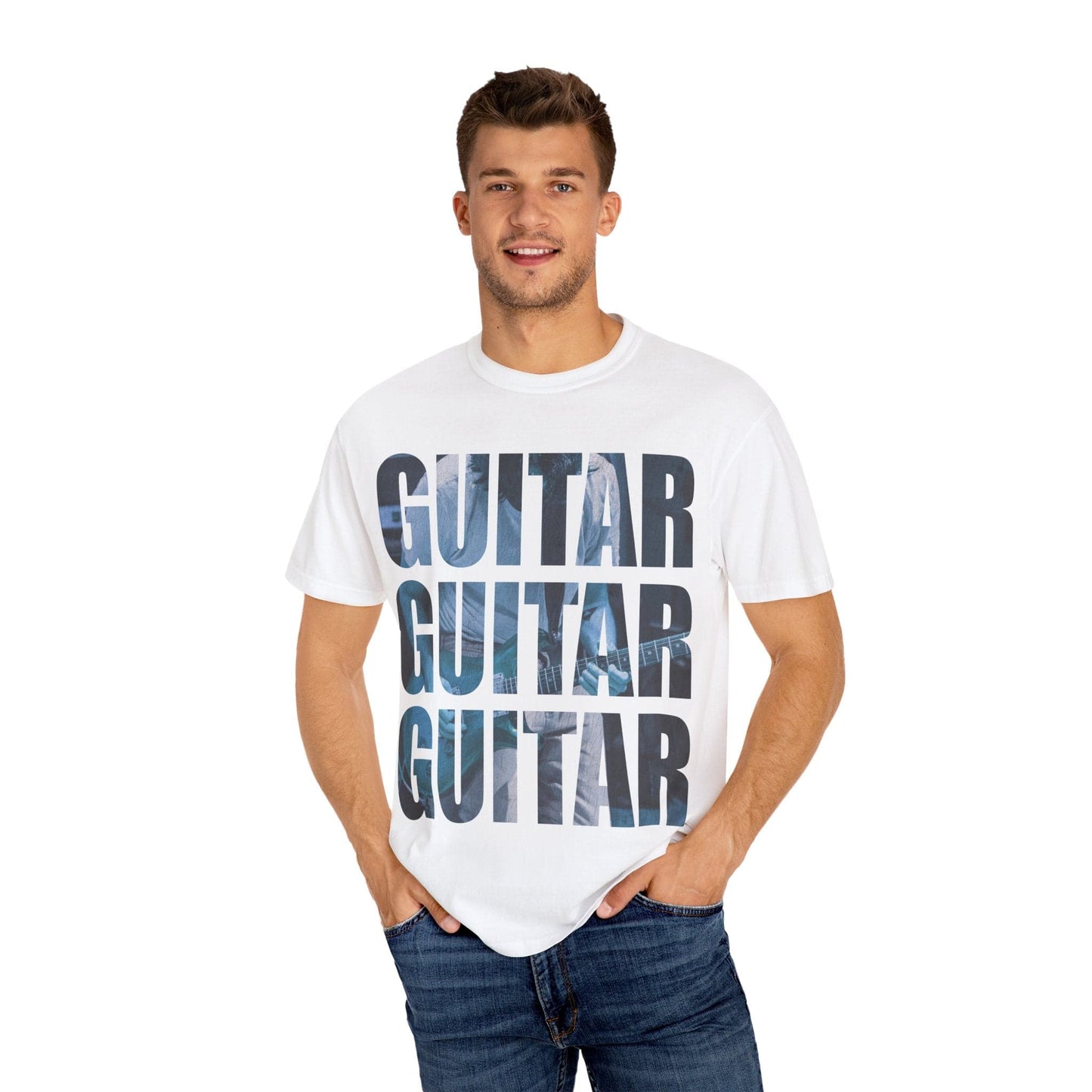 Guitar Stacked Blue, Comfort Colors Unisex T-shirt