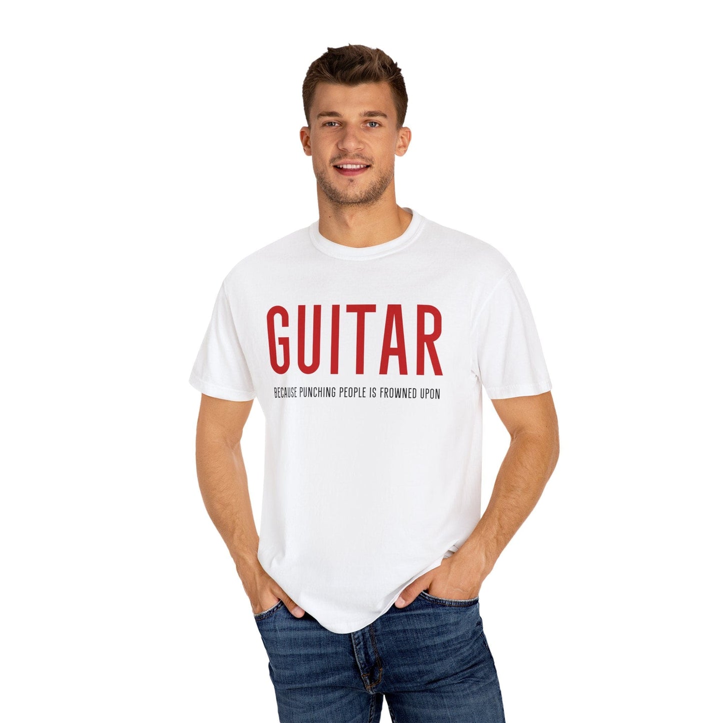 Guitar - Because Punching People Is Frowned Upon, Comfort Colors Unisex T-shirt