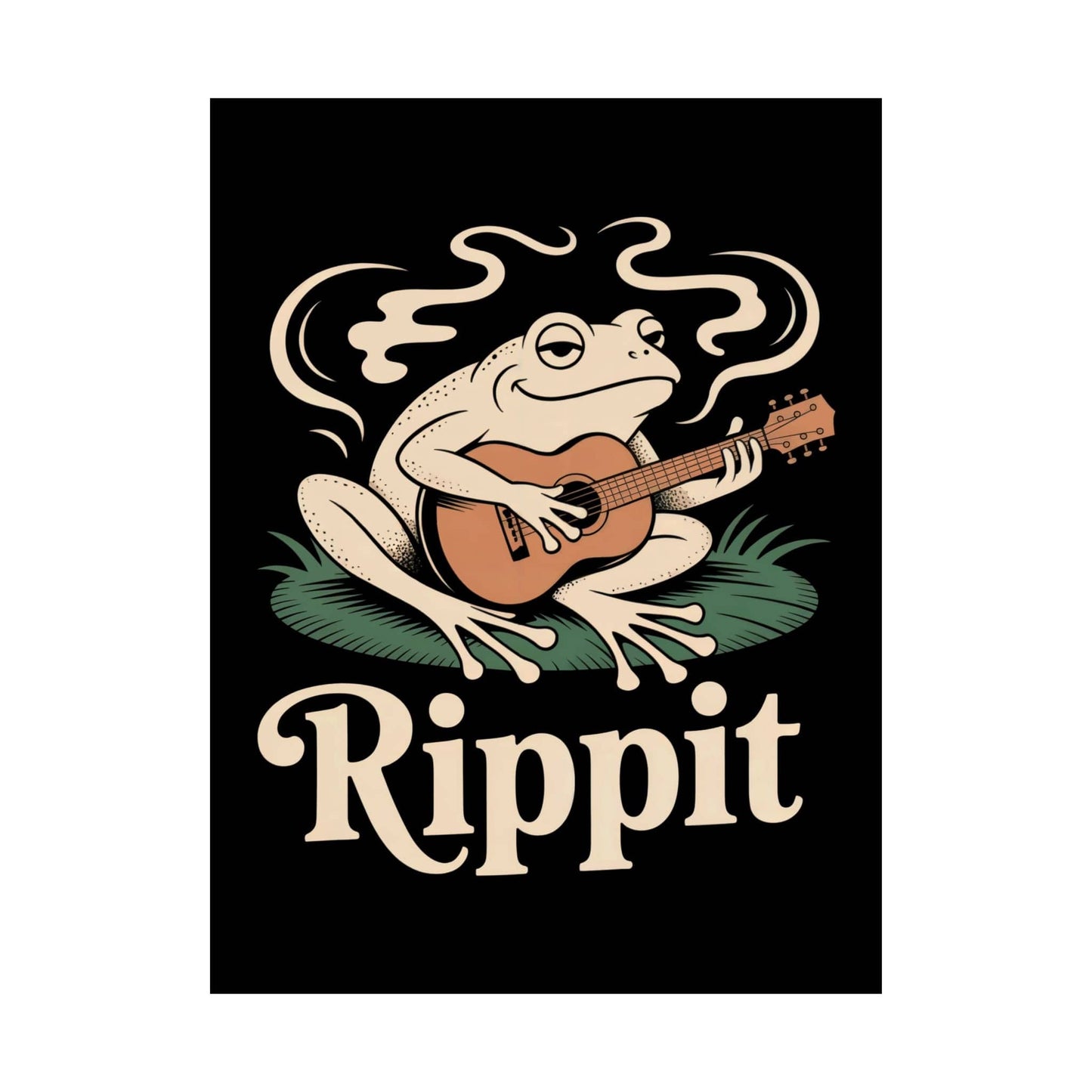 Rippit Guitar Frog Poster