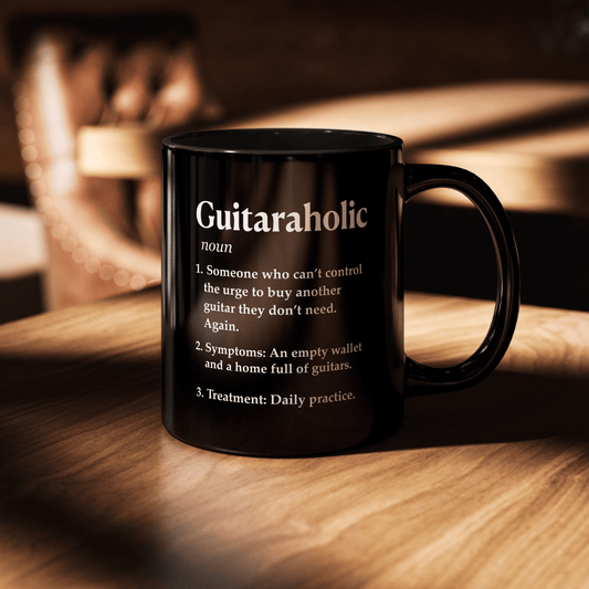 Guitaraholic definition, 11oz Black Mug