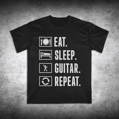 Eat Sleep Guitar Repeat T-Shirt