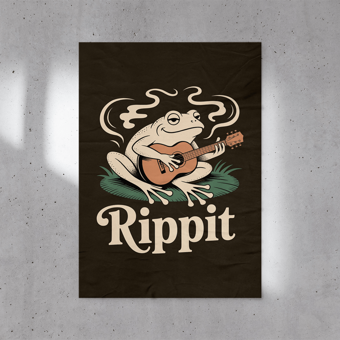 Rippit Guitar Frog Poster