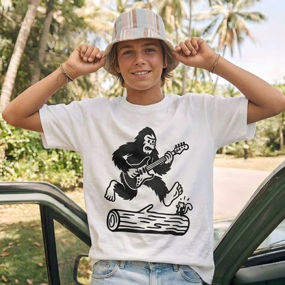 Bigfoot Playing Electric Guitar T-shirt