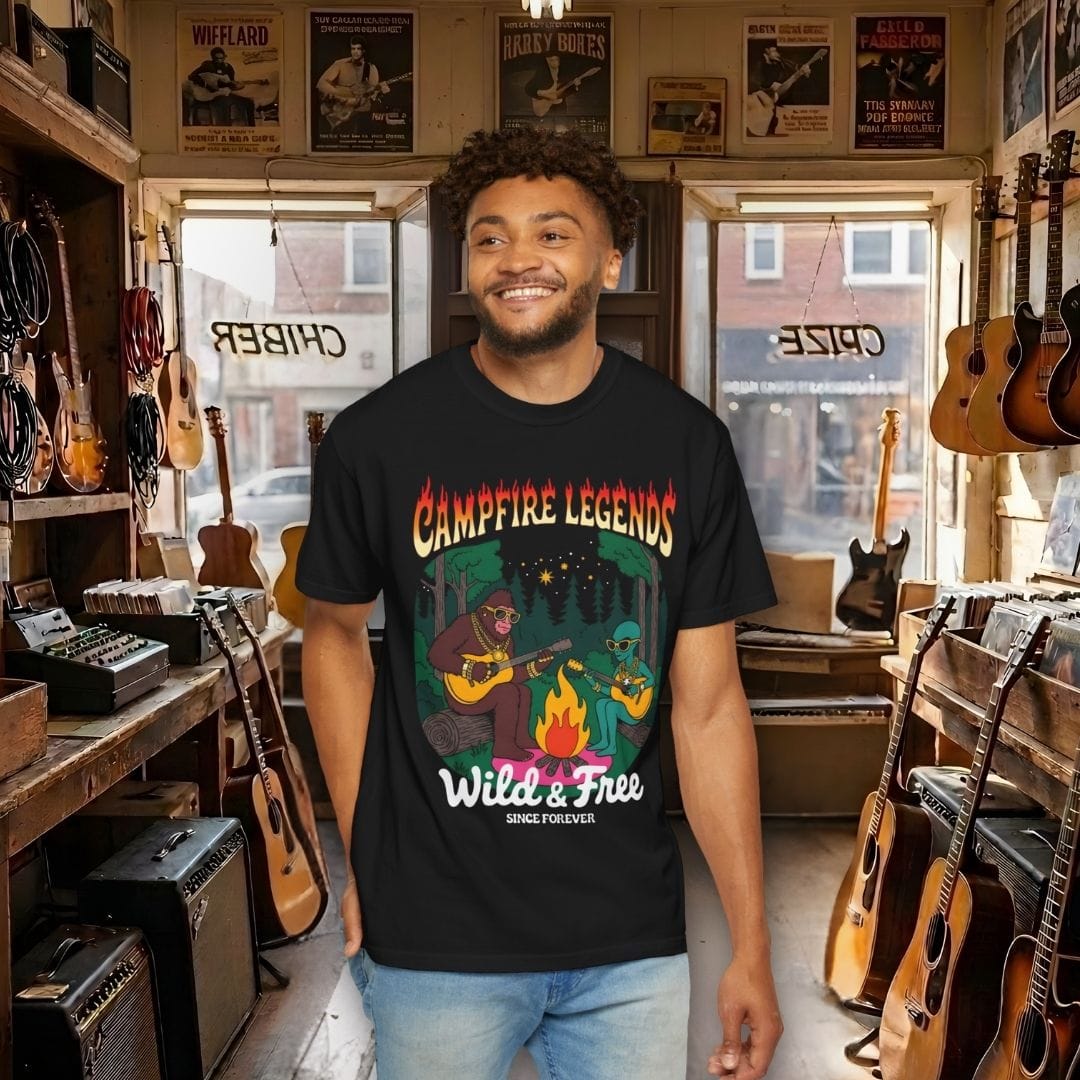 Campfire Legends Guitar T-Shirt