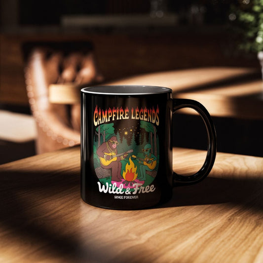 Campfire Legends Bigfoot & Alien Guitar 11oz Mug