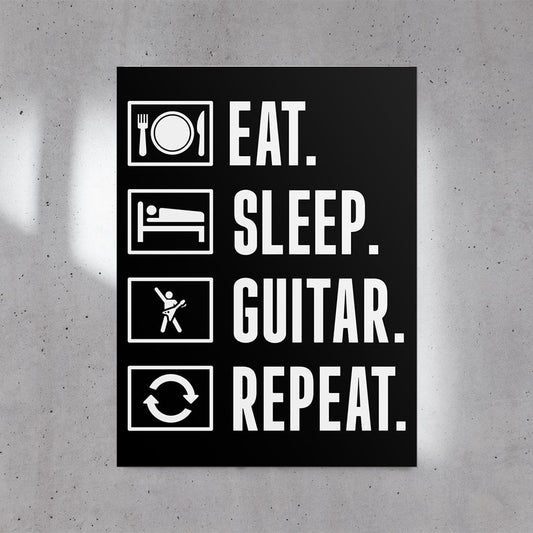 Eat Sleep Guitar Repeat Poster (24"x32")