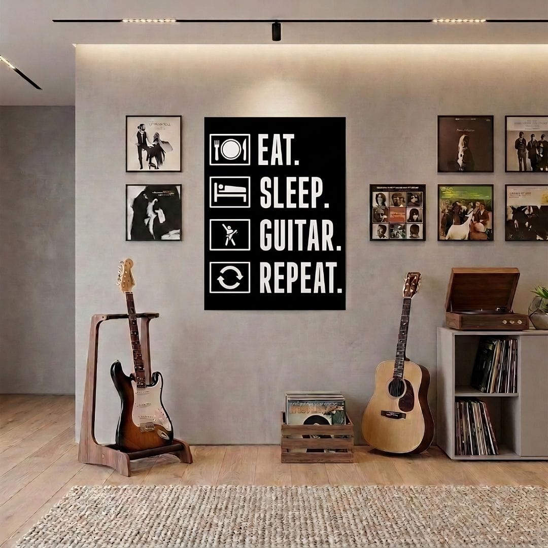 Eat Sleep Guitar Repeat Poster (24"x32")