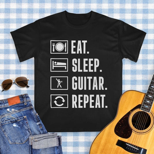 Eat Sleep Guitar Repeat T-Shirt