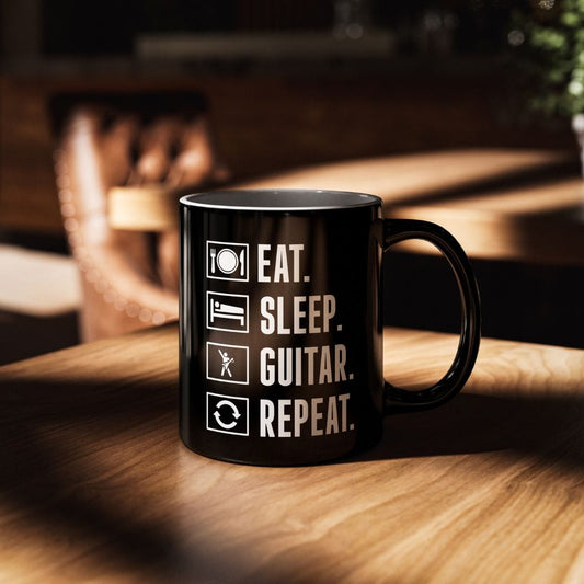 Eat, Sleep, Guitar Repeat Icons 11oz Mug