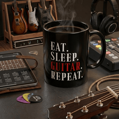 Eat Sleep Guitar Repeat 11oz Mug