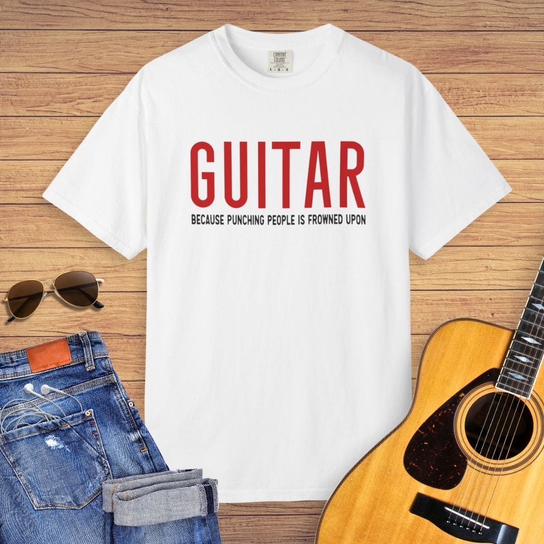 Because Punching People Guitar T-shirt