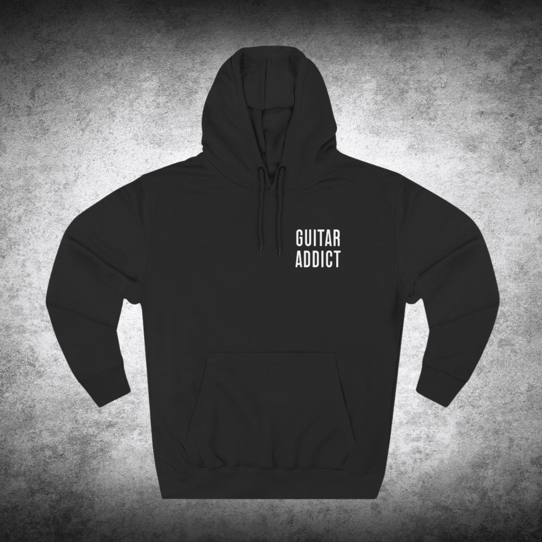Guitar Addict Hoodie – Funny Double-Sided Hoodie for Guitar Players