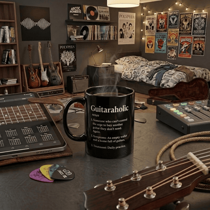 Guitaraholic Funny Definition 11oz Mug