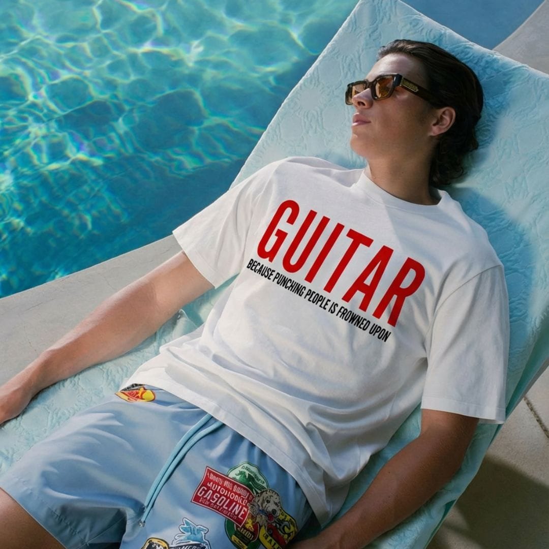Because Punching People Guitar T-shirt