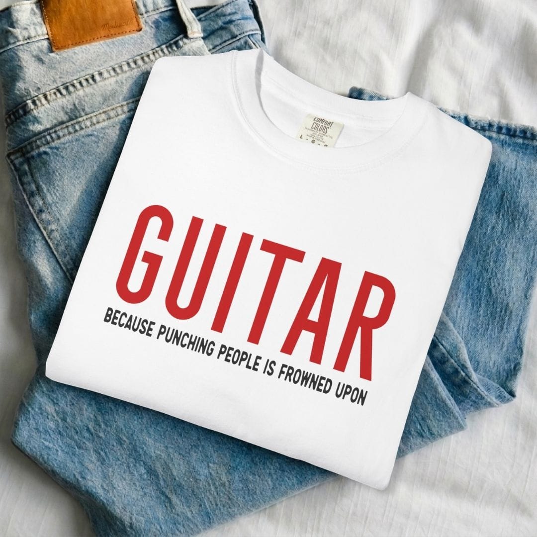 Because Punching People Guitar T-shirt