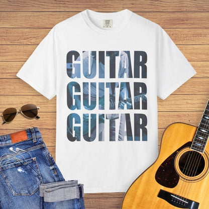 Guitar Stacked Blue T-shirt