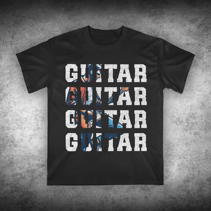 Vintage Guitar Stacked, Unisex T-shirt
