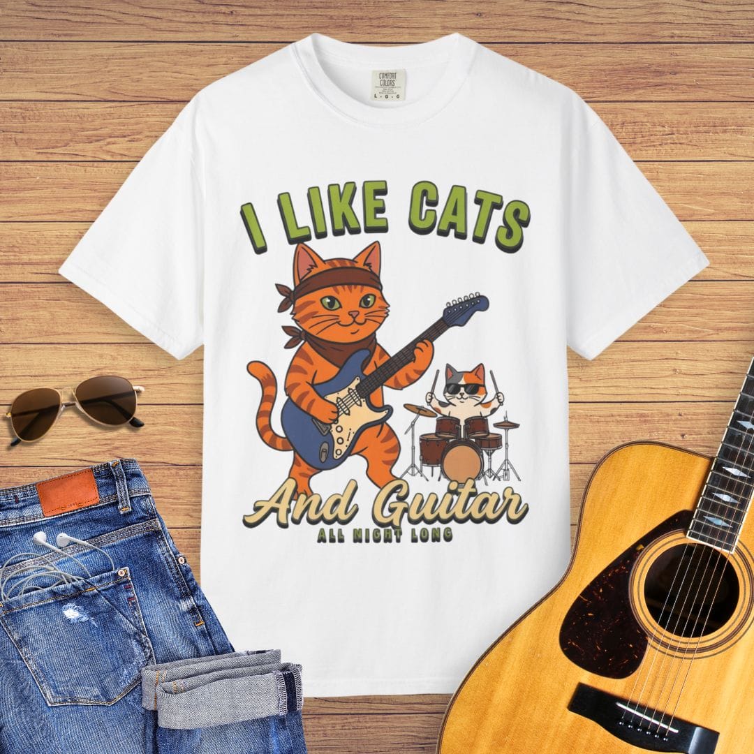 I lIke Cats And Guitar T-shirt