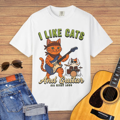 I lIke Cats And Guitar T-shirt