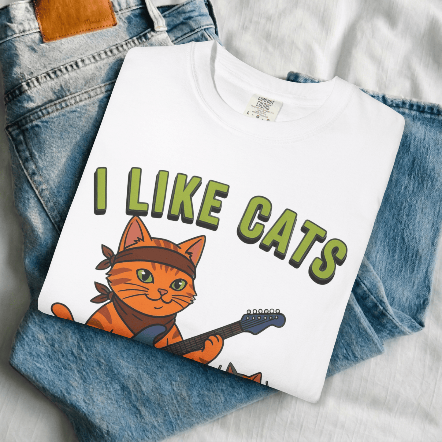 I lIke Cats And Guitar T-shirt