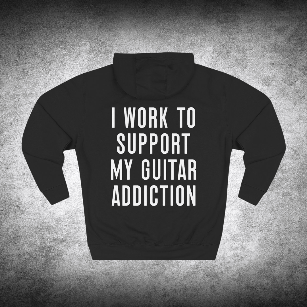 Guitar Addict Hoodie – Funny Double-Sided Hoodie for Guitar Players