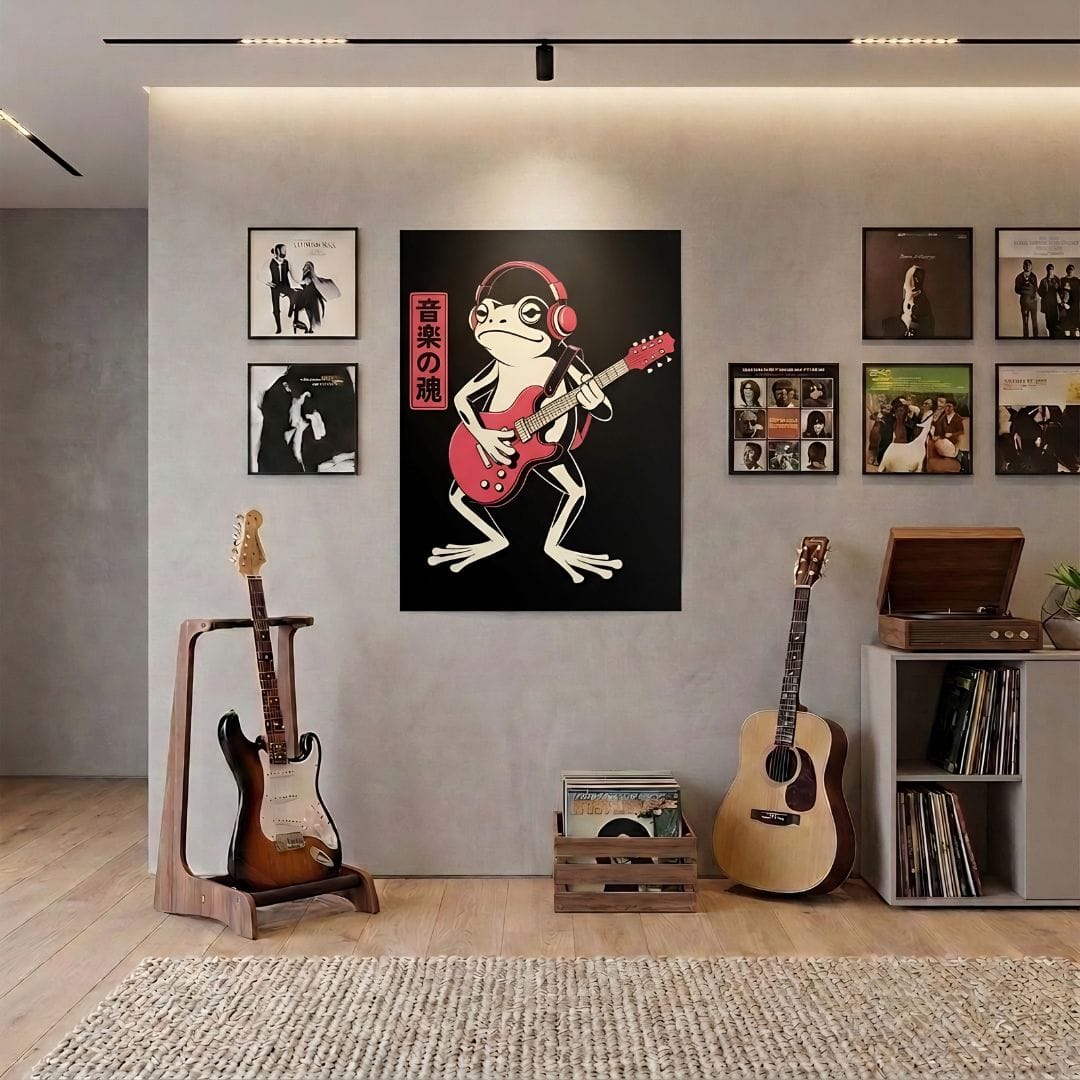 Japanese Frog Guitar Poster (24"x32")