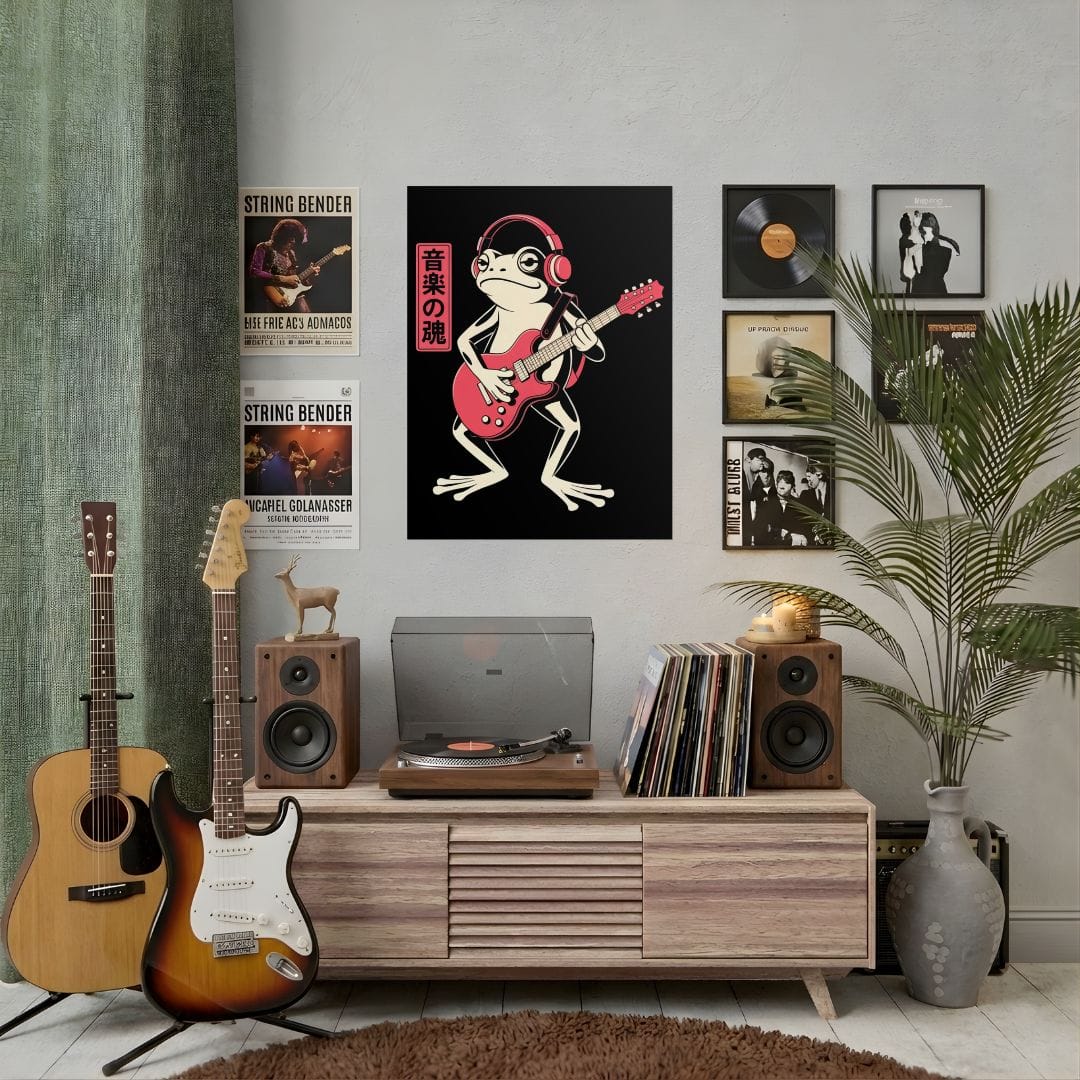 Japanese Frog Guitar Poster (24"x32")