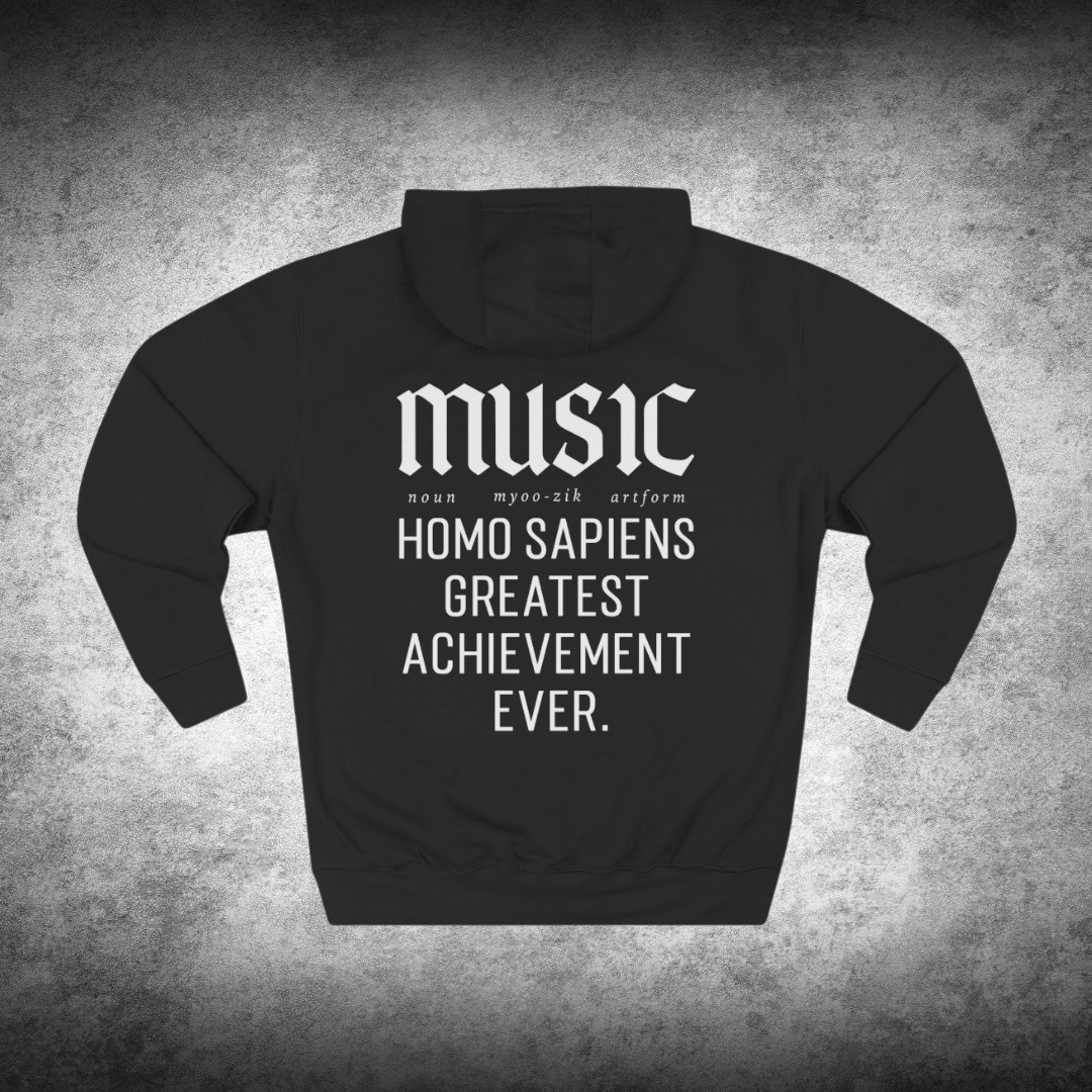 Music Definition Hoodie – Double-Sided Hoodie for Musicians & Music Lovers