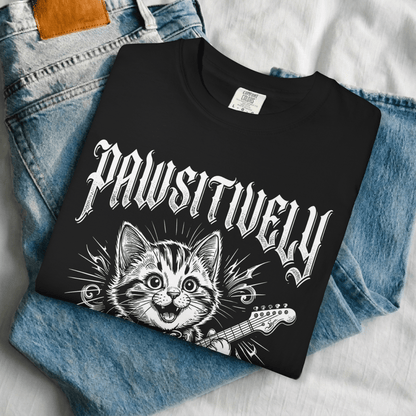 Pawsitively Shredalicious Cat Guitar T-shirt