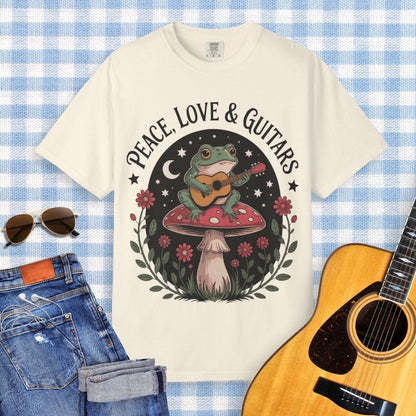Peace, Love & Guitars Frog T-shirt