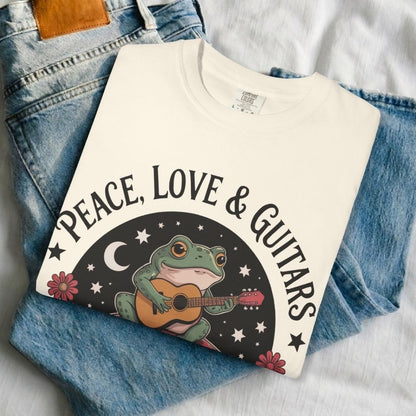 Peace, Love & Guitars Frog T-shirt