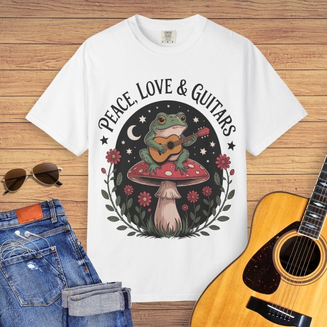 Peace, Love & Guitars Frog T-shirt