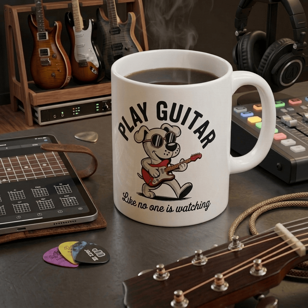 Play Guitar Pup 11oz Mug