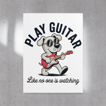 Play Guitar Pup Poster (24"x32")