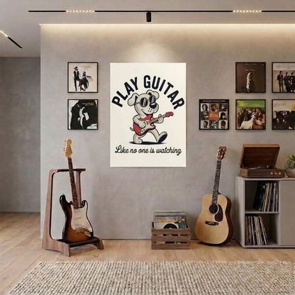 Play Guitar Pup Poster (24"x32")
