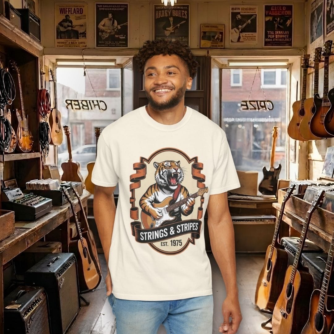 Strings & Stripes Guitar T-Shirt