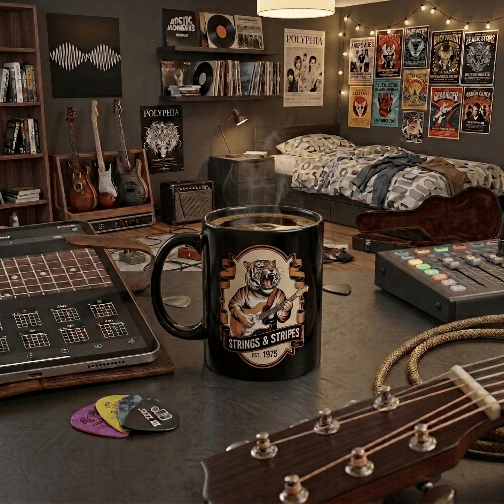 Strings & Stripes Tiger Guitar 11oz Mug