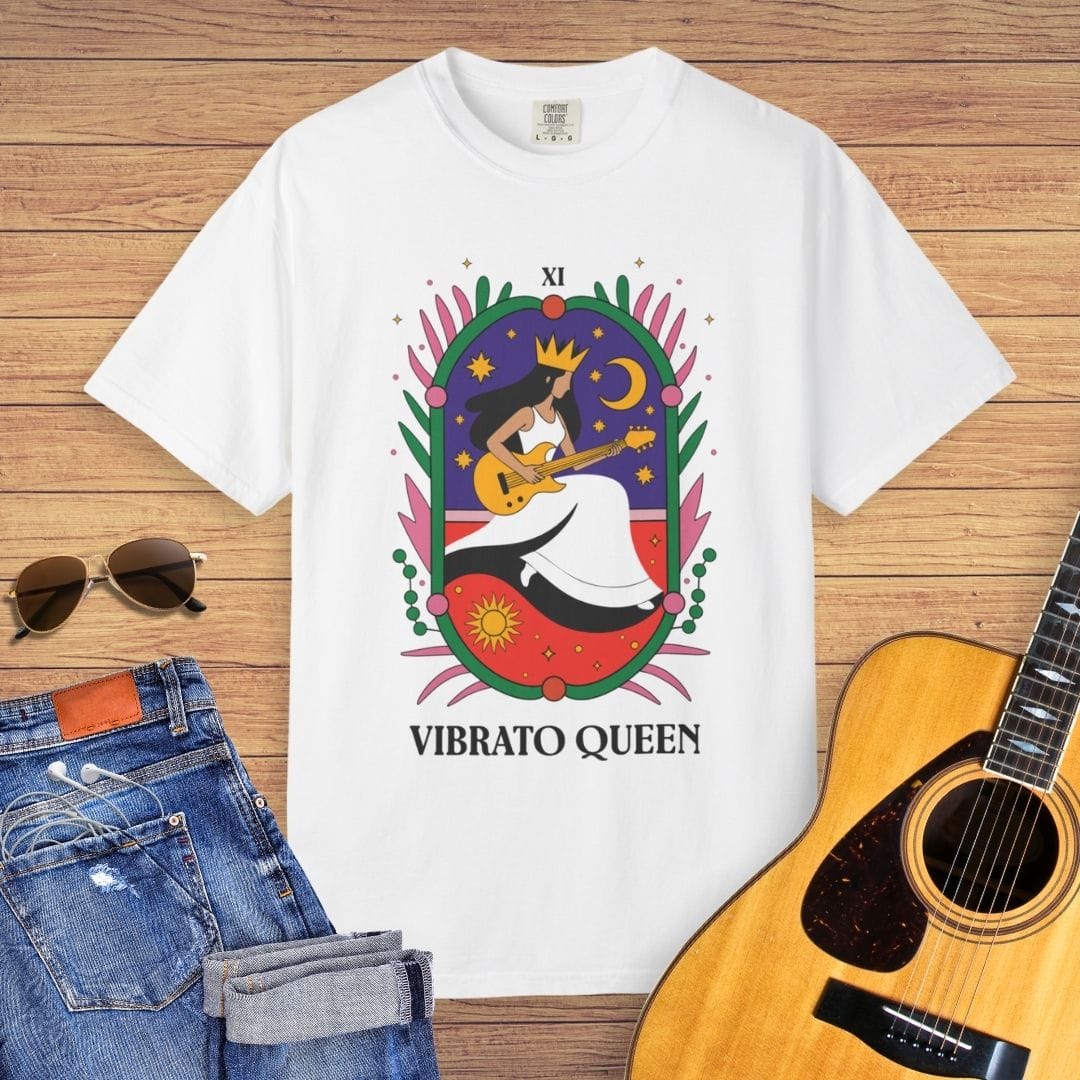 Vibrato Queen Guitar Tarot T-Shirt